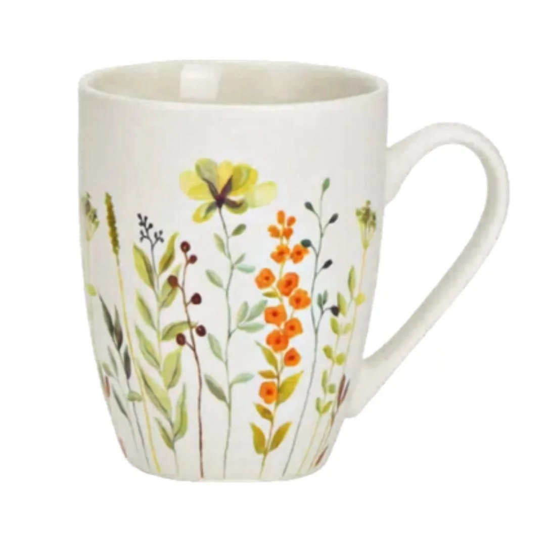 Tazza con fiori toni del verde