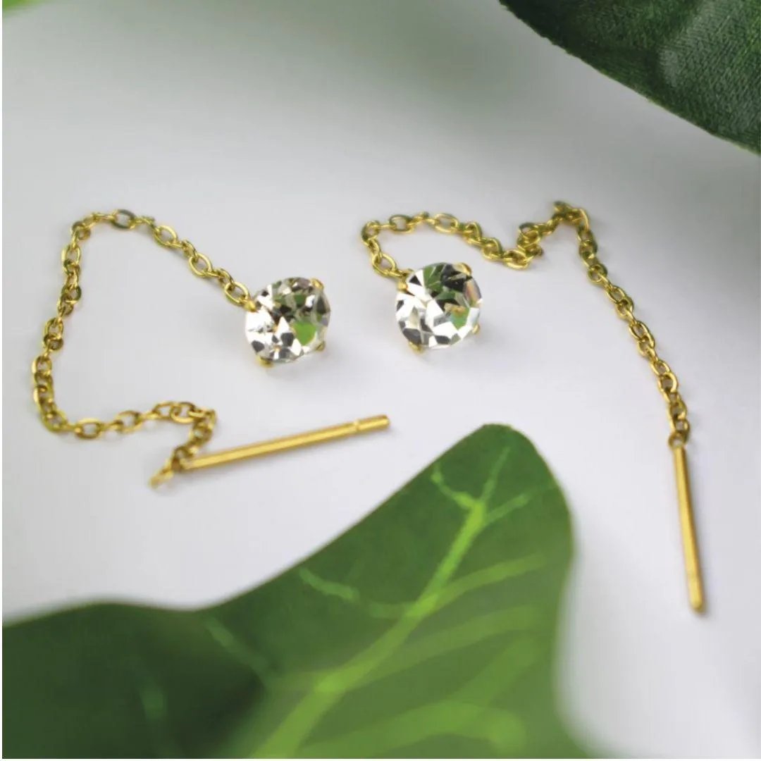 Orecchini Placcati Oro 18K Punto Luce Pendente 2