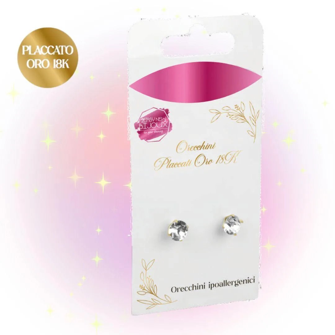 Orecchini Placcati Oro 18K Punto Luce Pendente