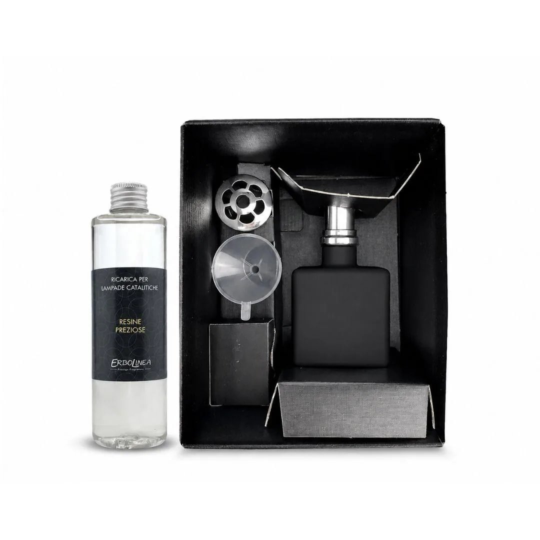 Lampada Catalitica Modello Cubo Nero + Liquido 250ml 2