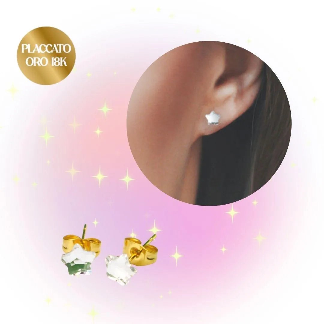 Orecchini Placcati Oro 18K Punto Luce Stella 3