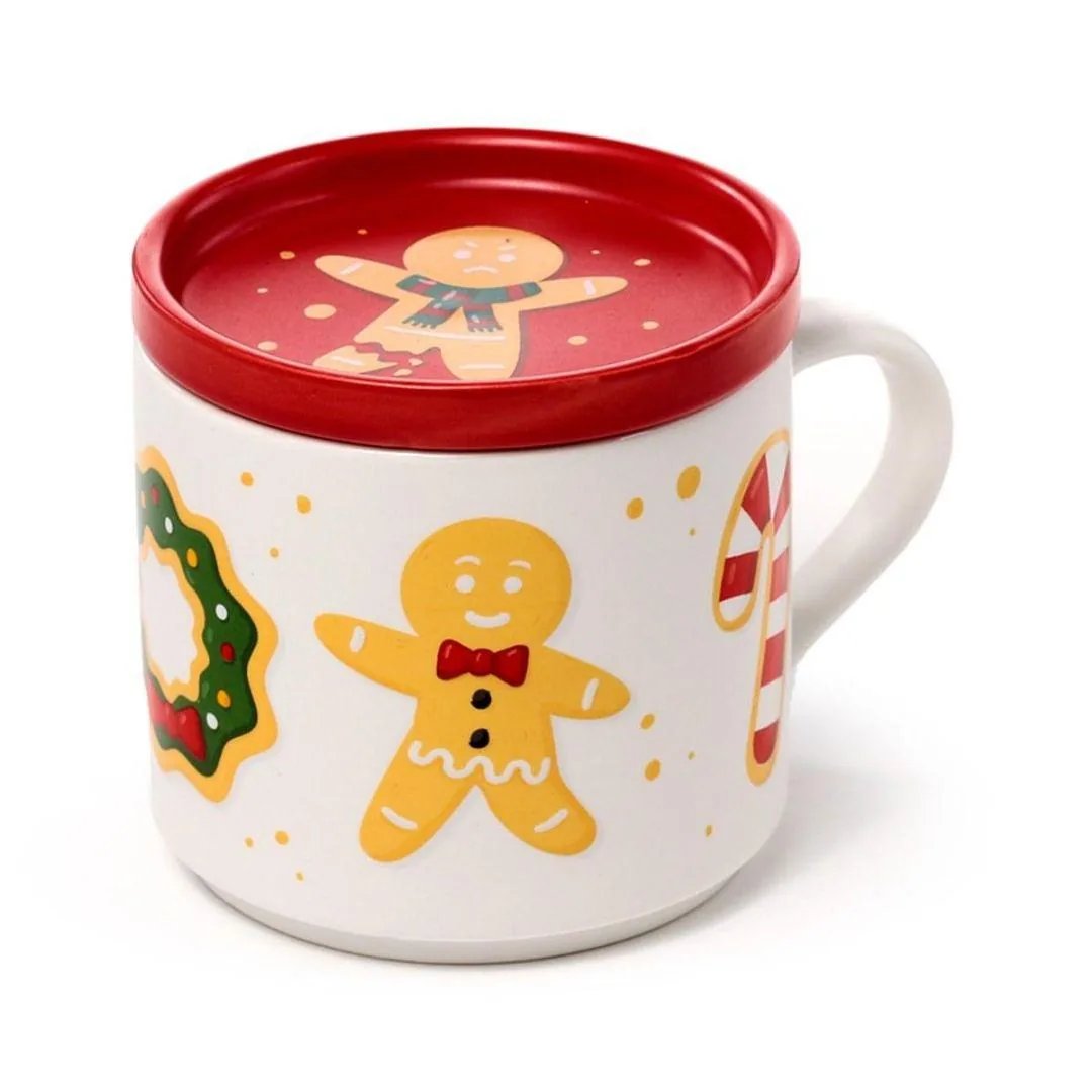 Tazza con Coperchio Natale Pan di Zenzero