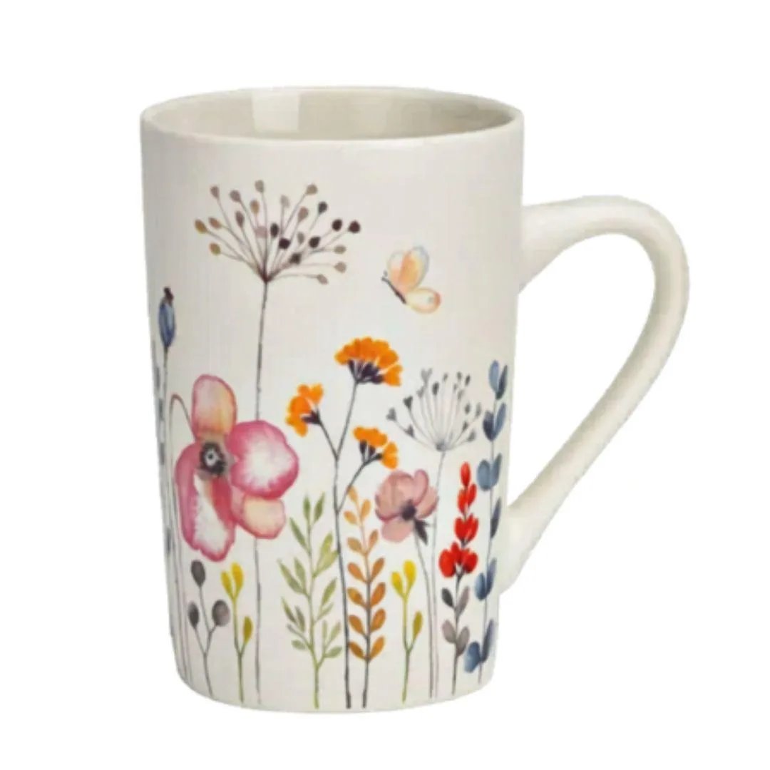Tazza con fiori alta toni del rosa