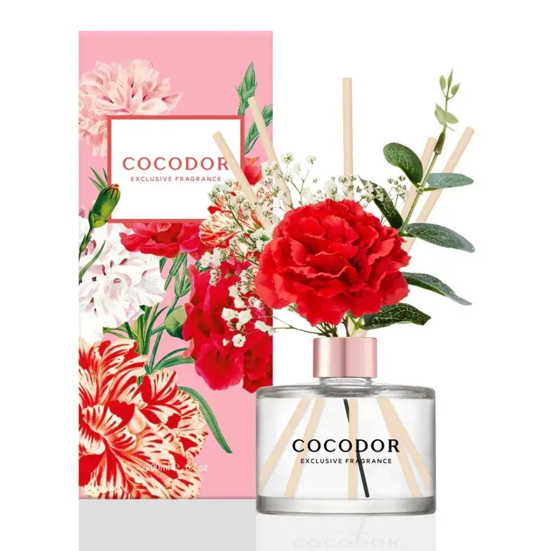 Flower Collection Diffusore a bastoncini Carnation muschio bianco