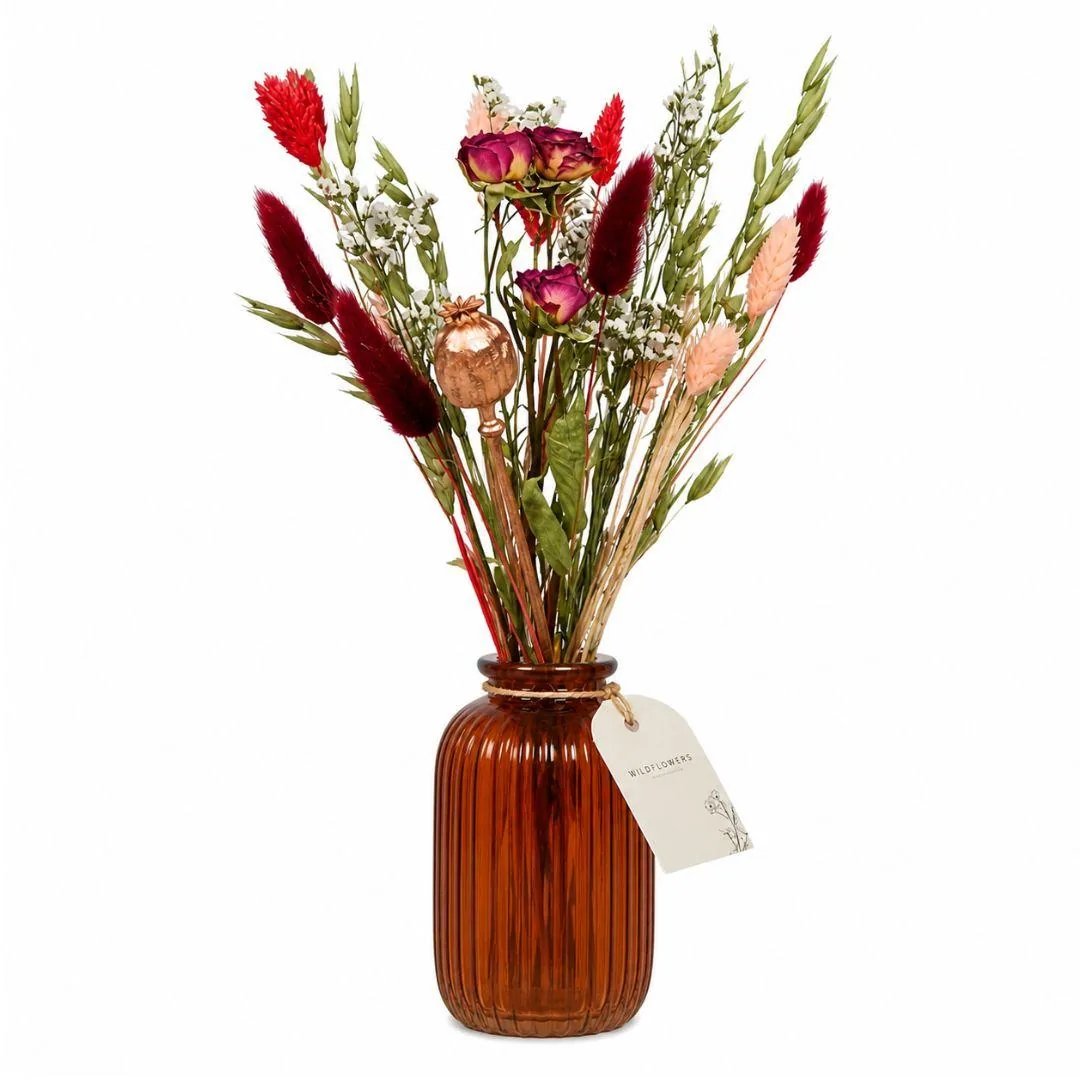 Fiori Secchi in Bottiglia Mix Terra Marrone Scuro