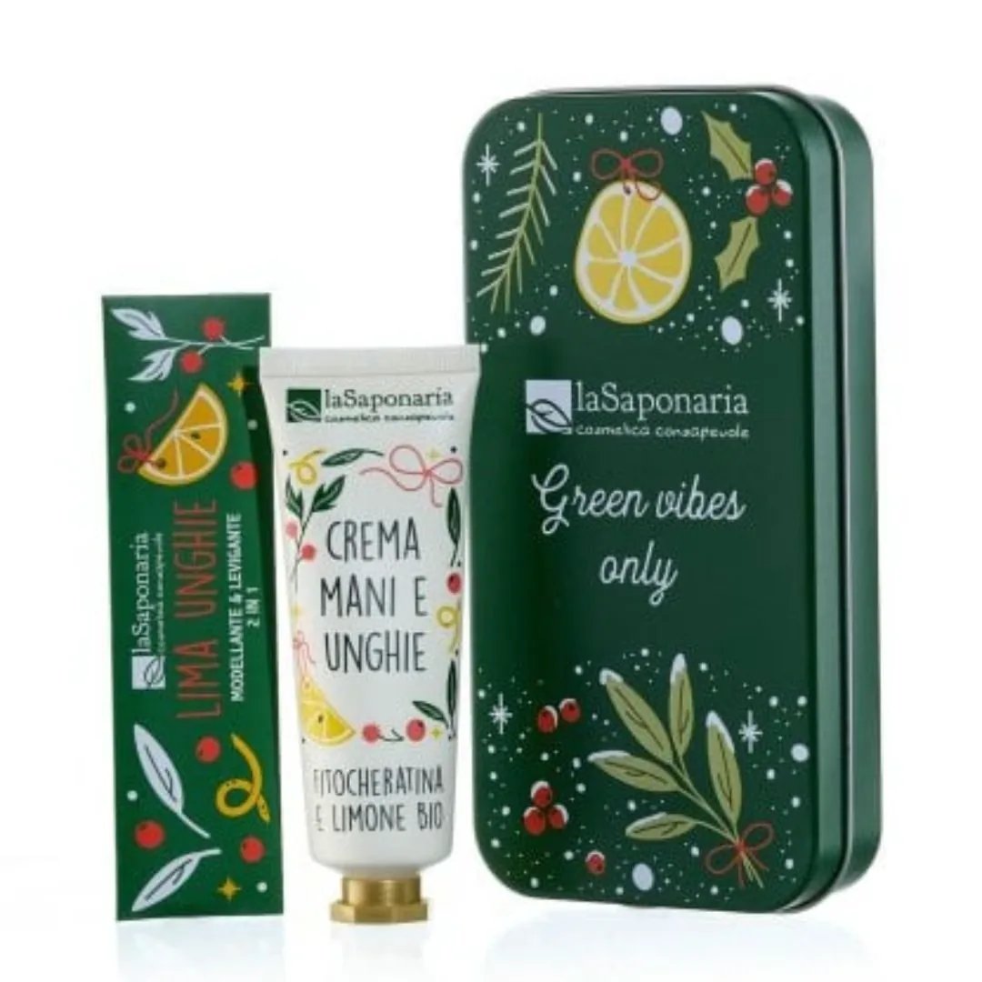Scrigno Crema mani Fitocheratina e Limone + Limetta Bosco d'inverno