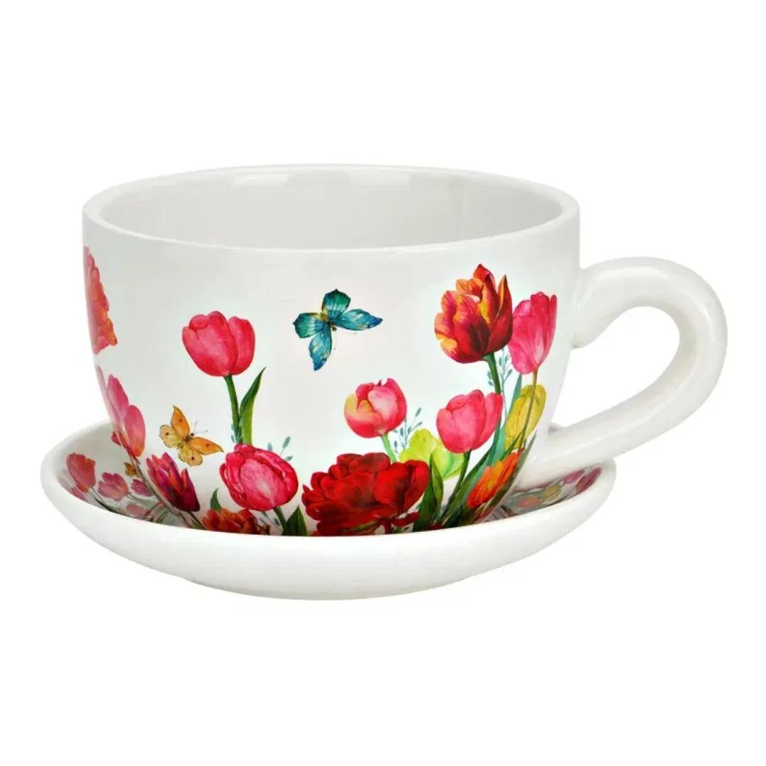 Tazzona con tulipani