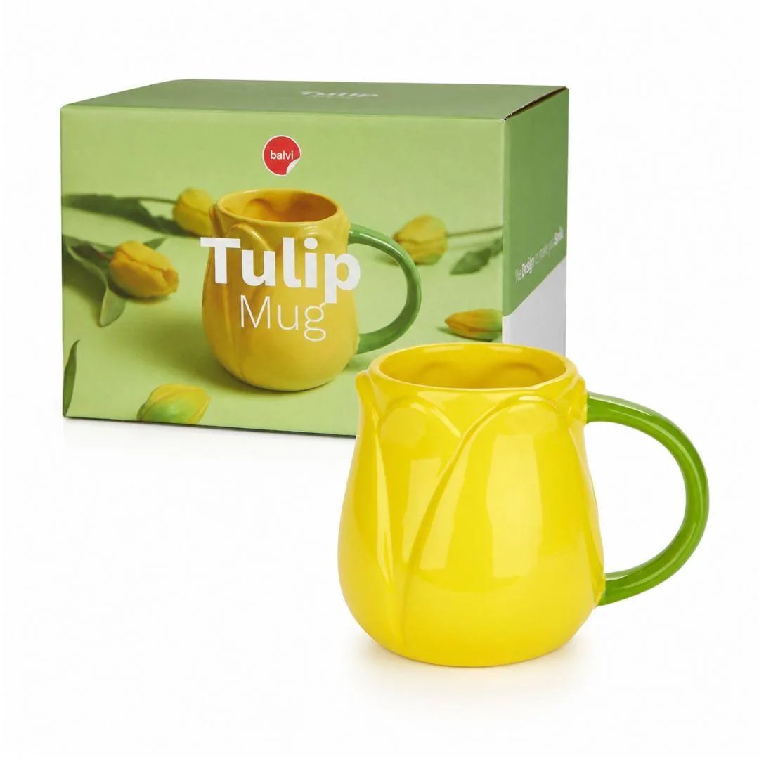 Tazza a forma di tulipano gialla