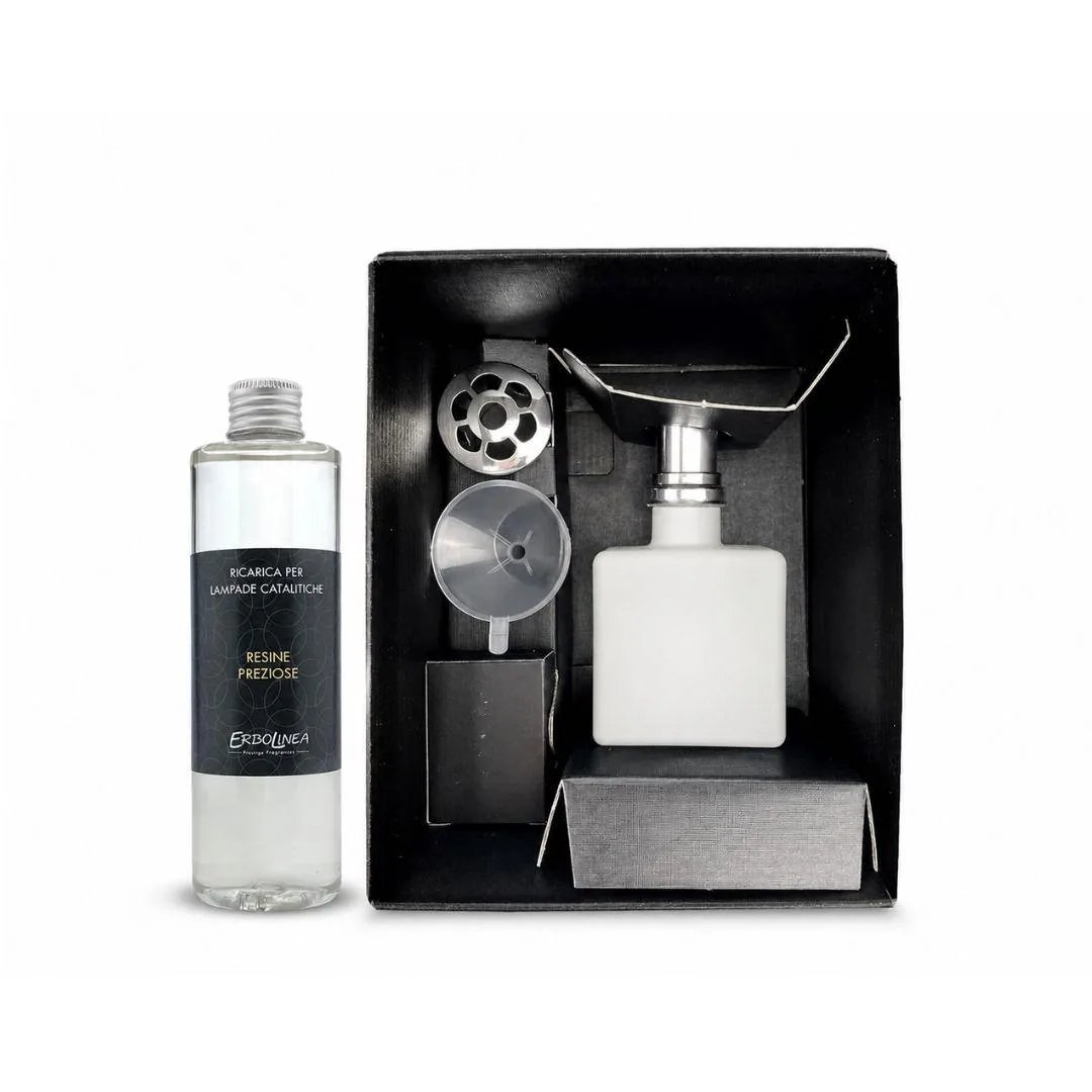 Lampada Catalitica Modello Cubo Bianco + Liquido 250ml 2