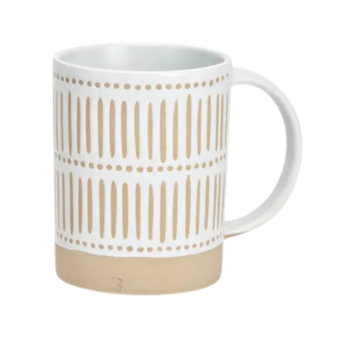 Tazza bianca e beige A