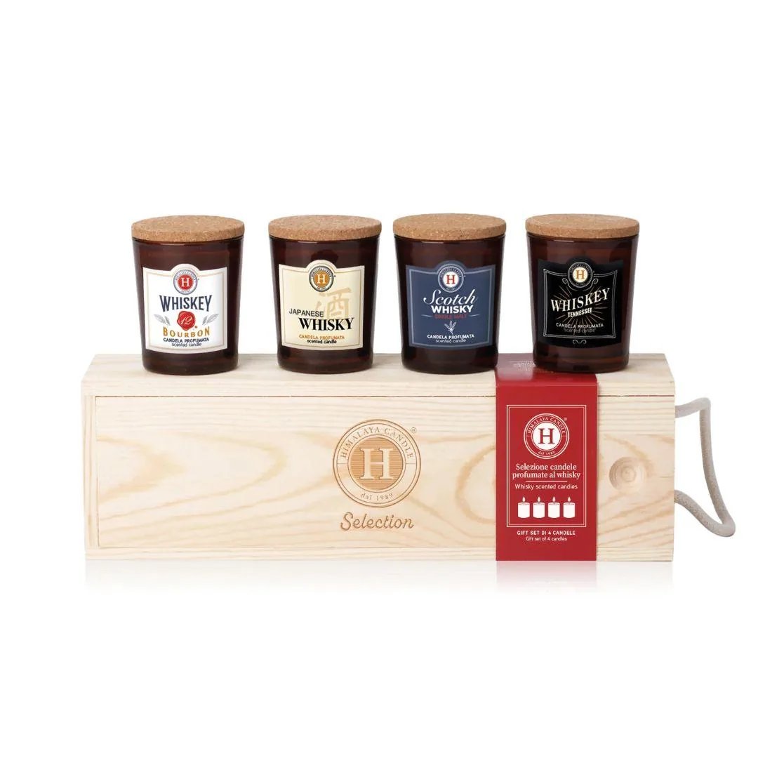 Box Legno con Candele selezione Whisky
