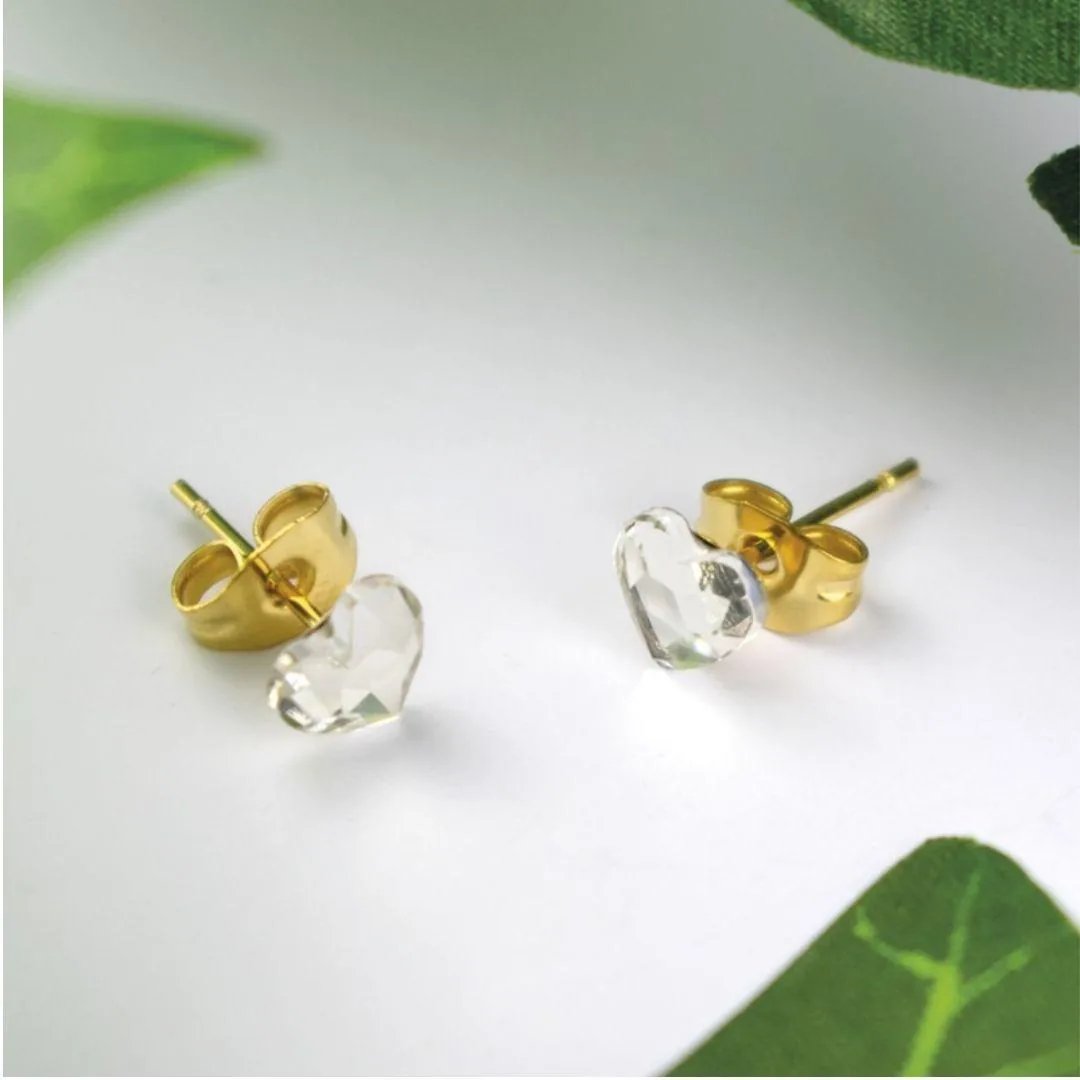 Orecchini Placcati Oro 18K Punto Luce Cuore 2