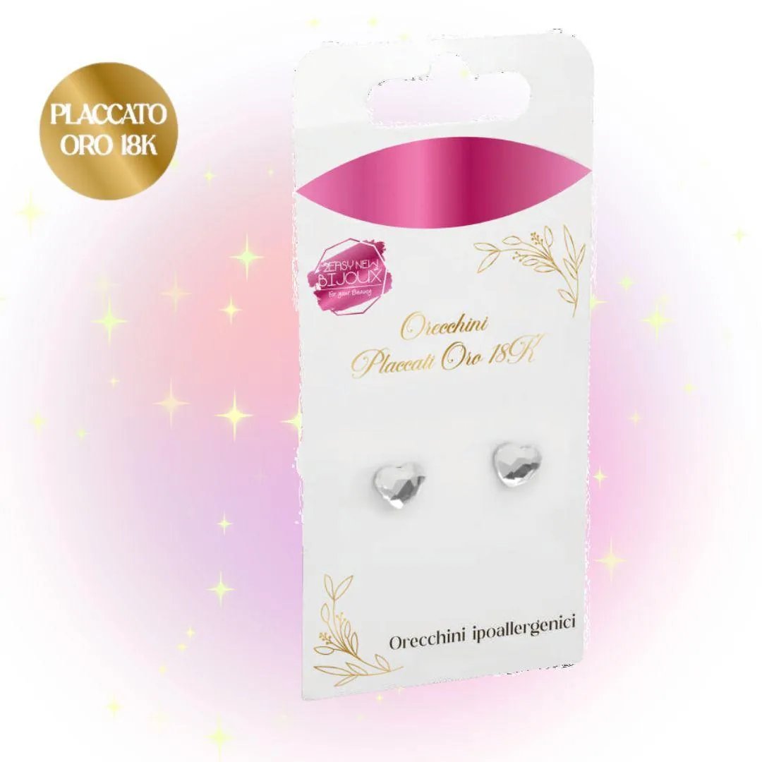 Orecchini Placcati Oro 18K Punto Luce Cuore