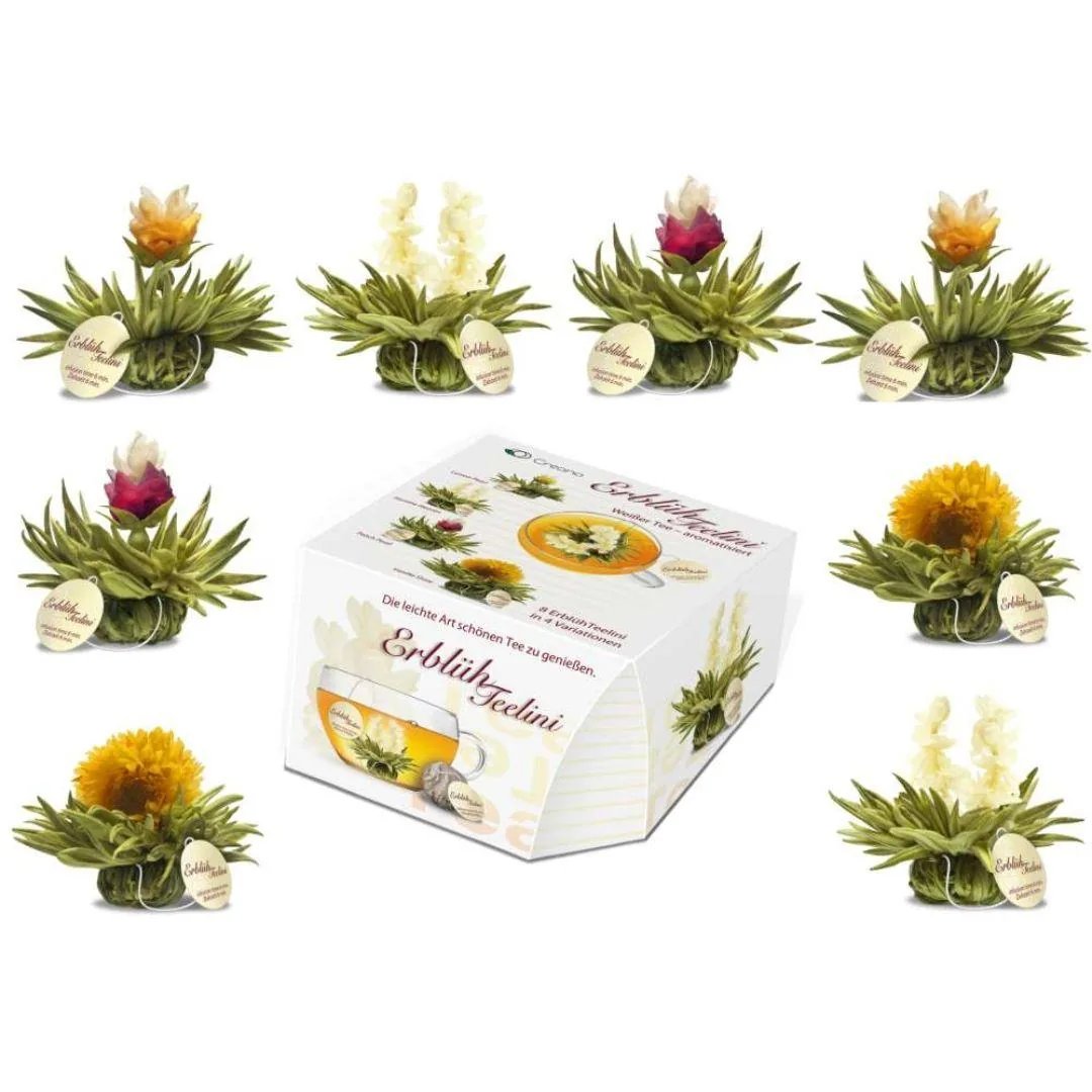 Blooming Tea Confezione da 8 fiori di tè bianco